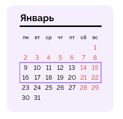 Календарь как посчитать дни. Календарь как посчитать дни